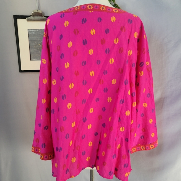 Gudrun Sjoden Dorotea Cotton/Silk Button Front Print Jacket XL - Picture 2 of 14